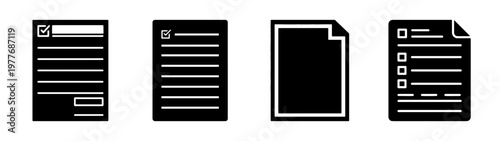 Checklist document form icon vector illustration for business survey list and task management