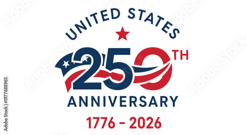United states 250th anniversary logo patriotic design with stars and stripes