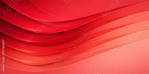 An artistic abstract red background features soft silk waves and satin texture with elegant light curves and motion lines for a modern business wallpaper design
