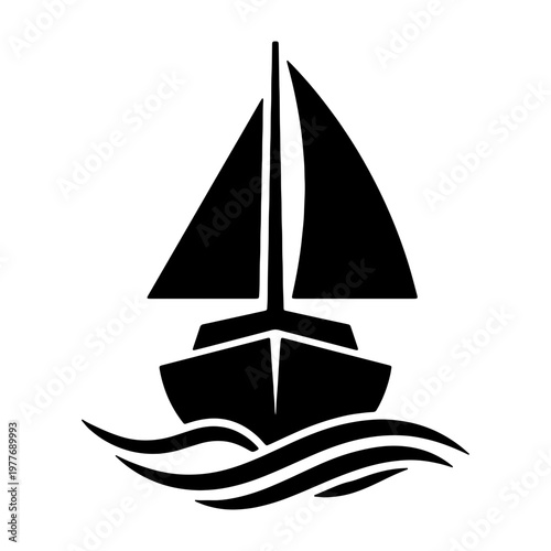 Sailboat vector graphic sailing boat illustration nautical vessel clip art boat on water image design