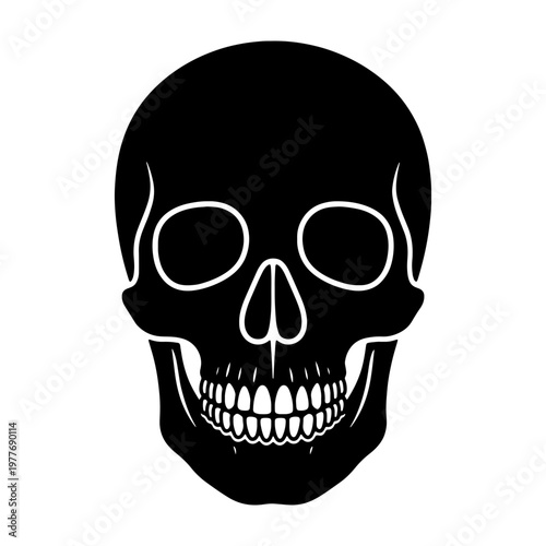 Vector graphic of human skull illustration for halloween death and anatomy design projects
