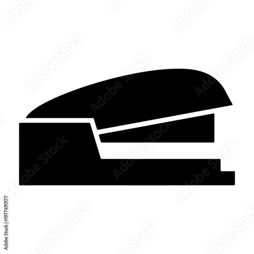 Stapler icon office supply stationery tool paper fastener binding device staple clip art vector