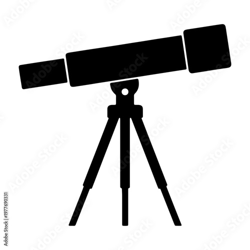 Telescope vector image for astronomy stargazing and celestial observation with tripod stand design