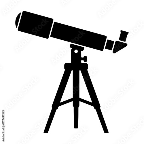 Telescope vector image for astronomy stargazing and space exploration telescope equipment design icon