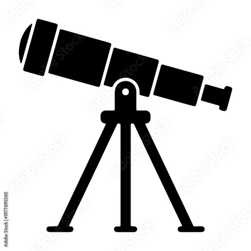 Telescope vector icon astronomy equipment for stargazing and celestial observation instrument for science