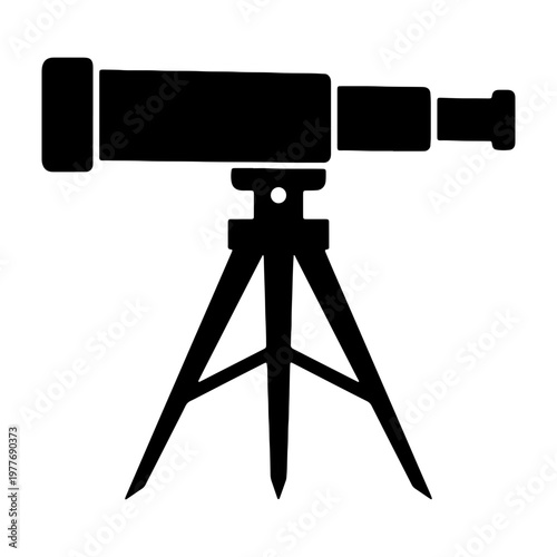 Telescope vector image for astronomy stargazing and celestial observation equipment and exploration