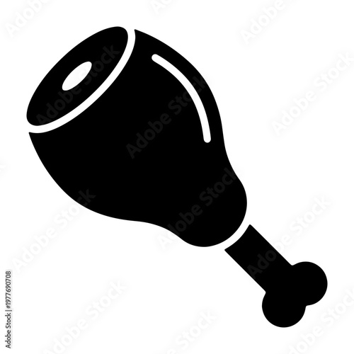 Isolated vector illustration of a delicious chicken leg drumstick food for cooking and eating