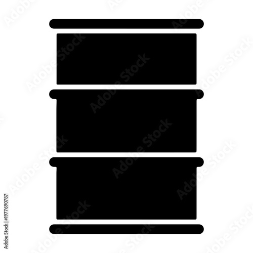 Black oil barrel icon vector illustration industrial container drum petroleum storage fuel gasoline tank