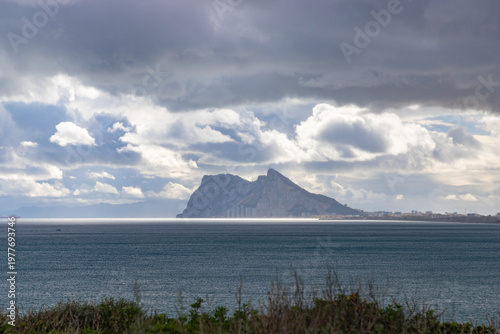 Gibraltar rock, british overseas territory on spanish coast. Tourist attraction.