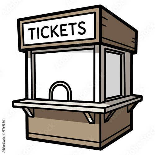 Vintage carnival ticket booth or kiosk