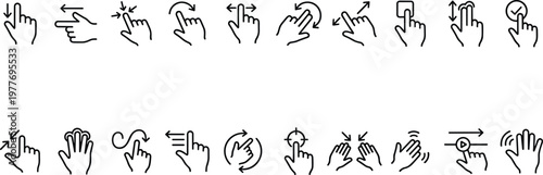 Touch Screen Hand Gestures Icon Set