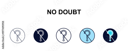 no doubt multi-style outline icon set - traffic signs concept. Thin line, regular, filled, colored no doubt icon