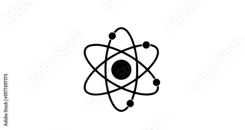 A modern atomic illustration. A detailed vector graphic of an atom showing the nucleus and electrons in orbit