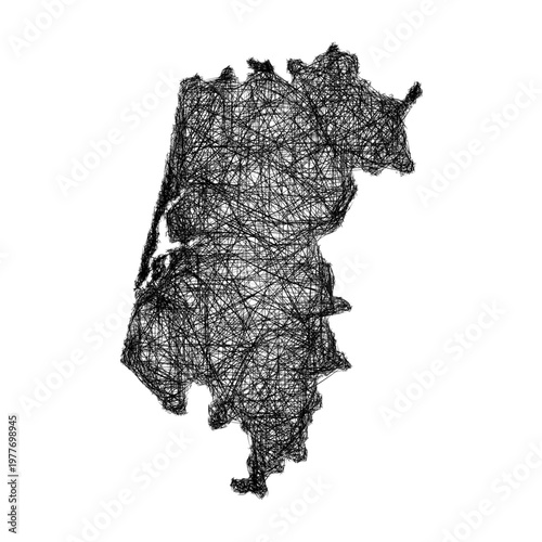 Sketch Aveiro outline map design