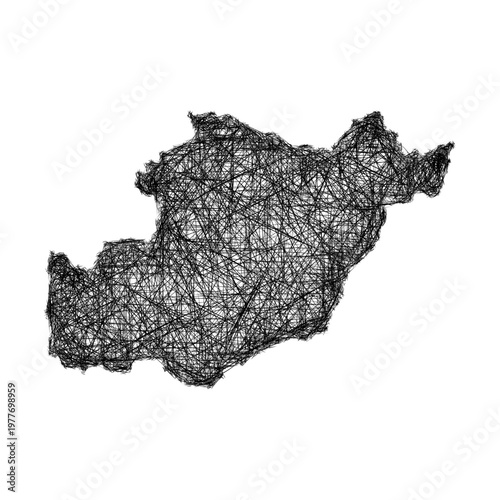 Sketch Beja outline map design