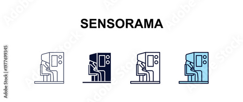 sensorama multi-style outline icon set - ai and tech concept. Thin line, regular, filled, colored sensorama icon