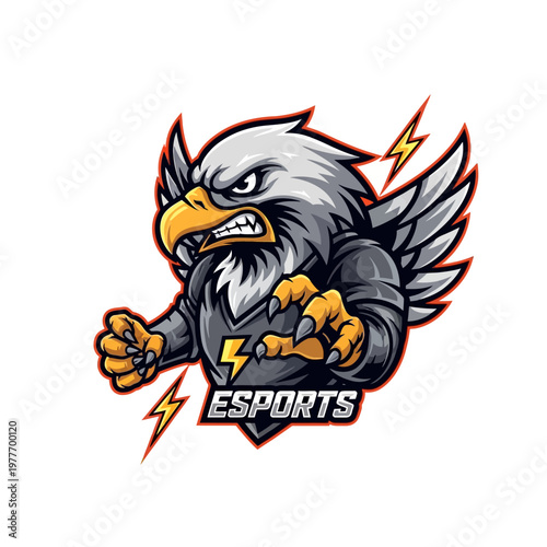 Eagle esports logo with lightning bolts and claws out