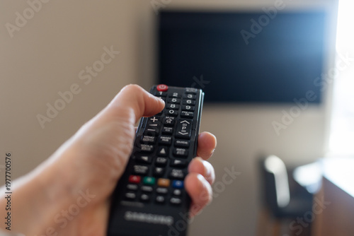 remote control turning on tv set