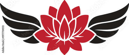Lotus Flower with Wings Design