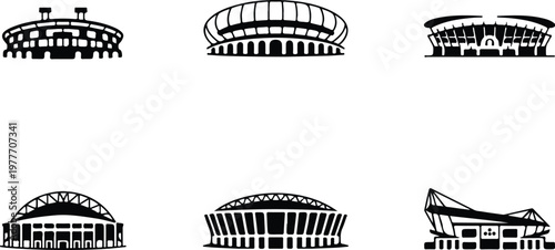 Stadium Silhouette Icon Sports Arena Outline Design