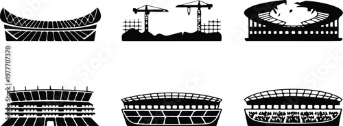 Stadium Silhouette Icon Sports Arena Outline Design