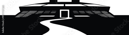 Stadium Silhouette Icon Sports Arena Outline Design
