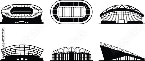 Stadium Silhouette Icon Sports Arena Outline Design