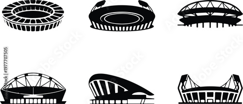 Stadium Silhouette Icon Sports Arena Outline Design