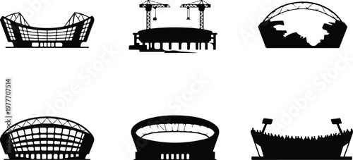 Stadium Silhouette Icon Sports Arena Outline Design