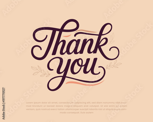 Thank You Word Art, Elegant Typography Text Design, Modern Creative Vector Illustration, Thanks, Thanks Giving