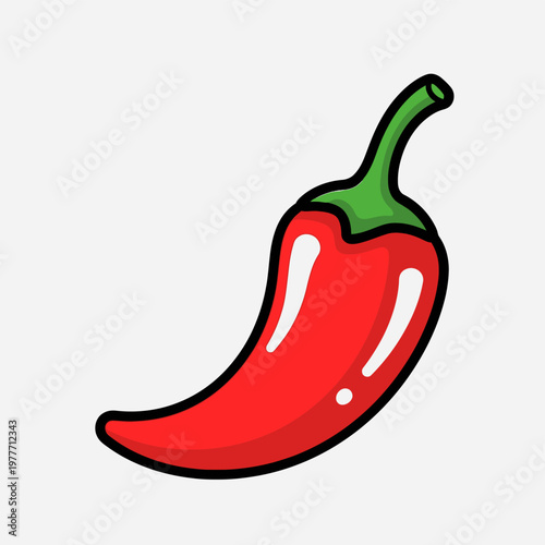 Red Hot Chili Pepper Illustration.