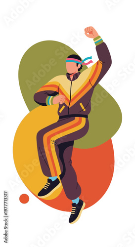 Wallpaper Mural Man in athletic wear jumping. Torontodigital.ca