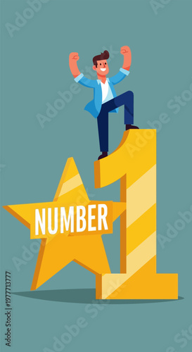 Wallpaper Mural Man standing on number one. Torontodigital.ca