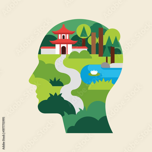 Wallpaper Mural Mindful Green Nature Landscape Inside. Torontodigital.ca