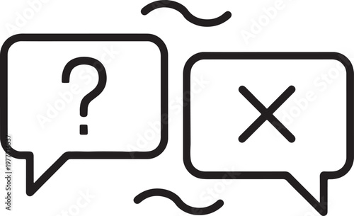 Question and answer chat bubbles with wavy lines q and a qa session