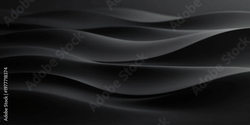 Black Satin Silk Fabric Texture Flowing Smooth Dark Luxury Background