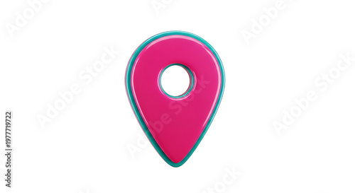 A pink location pin icon with a teal outline on a white background Free Download A pink location pin icon with a teal outline on a white background - GFXLoad