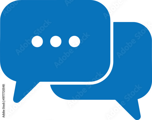 Overlapping speech bubbles with ellipses, indicating communication