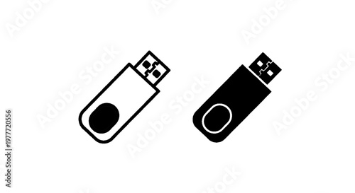 Vector illustration of usb flash drive icon set, storage device symbol, vector illustration on a transparent background