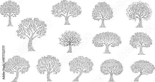 Set of trees made of text