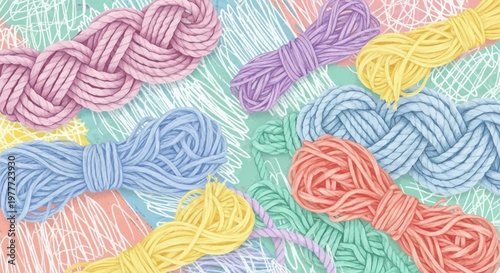 Colorful Yarn Skeins and Braids - Crafting, Knitting, and DIY Supplies