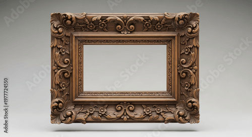 Antique Ornate Carved Wood Picture Frame, Empty Ornate Frame, Decorative Border, Vintage Style