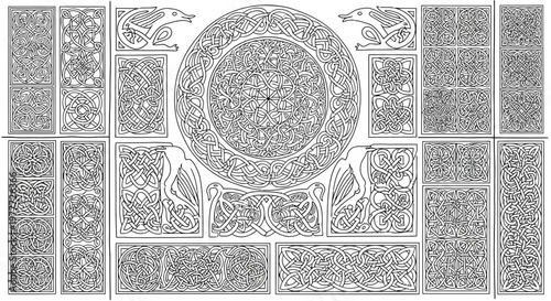 Intricate Celtic Knotwork Designs: Animals, Circles, and Borders