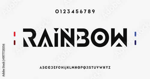 RAINBOW Sport Modern Future bold Alphabet Font. Typography urban style fonts for technology, digital, movie logo bold style. vector illustration