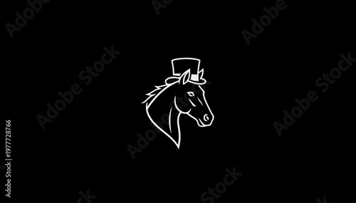 Horse adorned with a stylish top hat creates a distinguished visual element for equestrian businesses or boutique lifestyle branding projects.