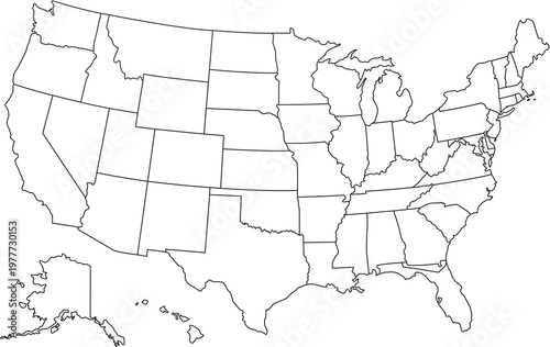 Bilde på lerret map of united states