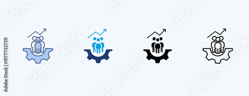 Workforce Productivity Multiple Icon Illustration Vector