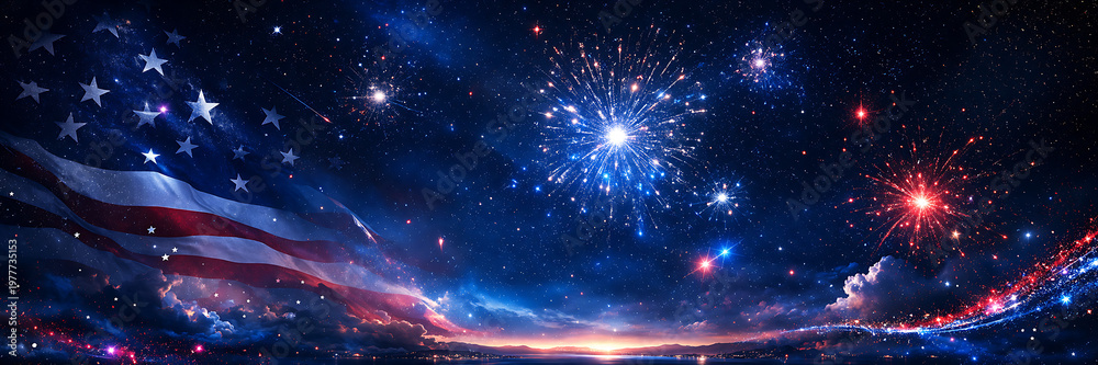 Obraz premium Abstract Blue Galaxy Light Background