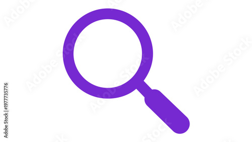 Blue and purple gradient magnifying glass vector icon illustration for web search, discovery, and investigation, minimalist flat design for modern user interface and digital applications.