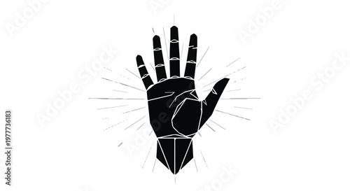 stop hand gesture palm illustration